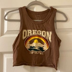 Brown “Oregon” Halter Crop Tank